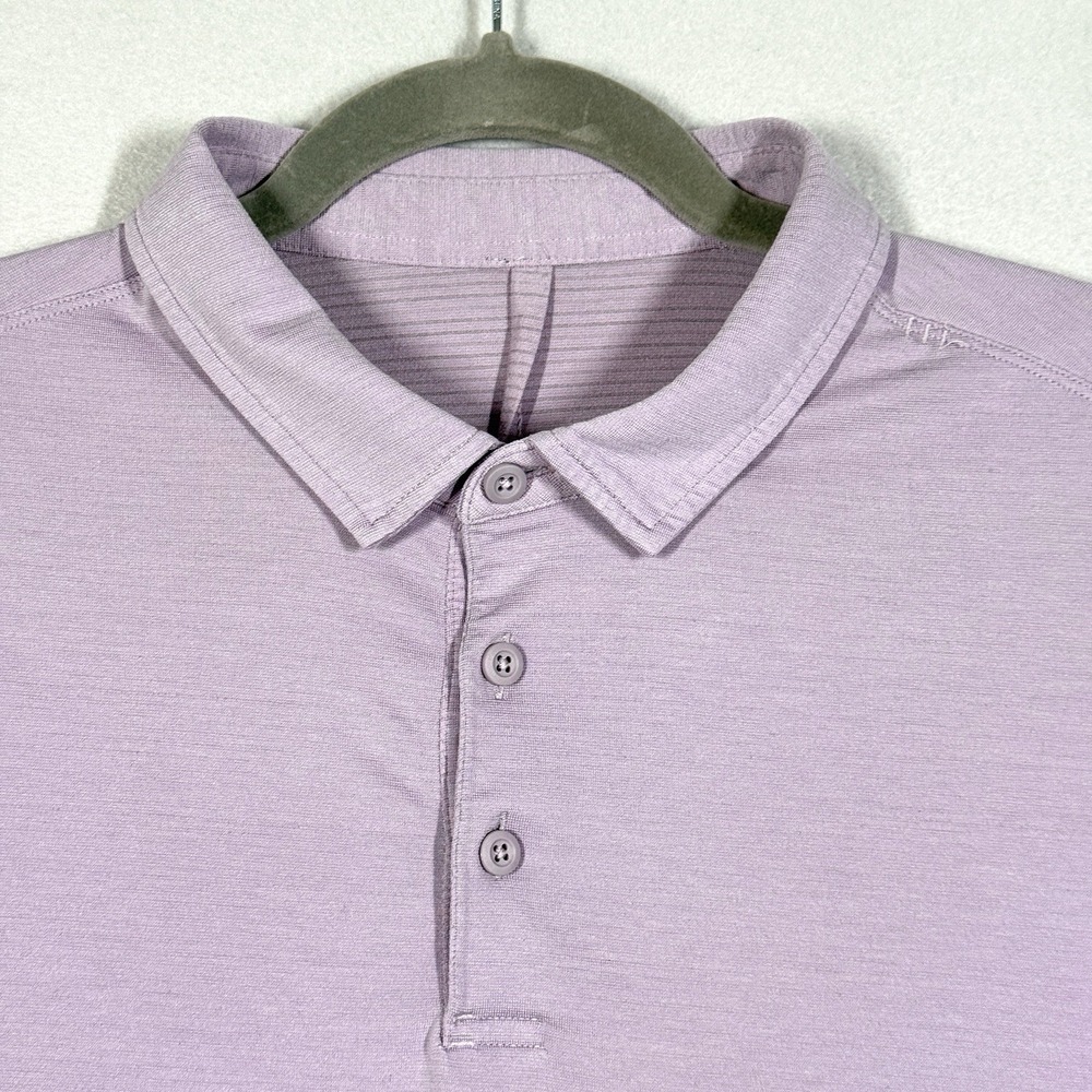 Lululemon Evolution Polo Shirt Men Medium Performance Modern Stretch Golf Purple - Picture 2 of 8